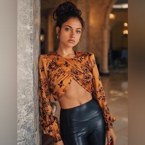 House of Harlow 1960 Copper Floral Jaya Top